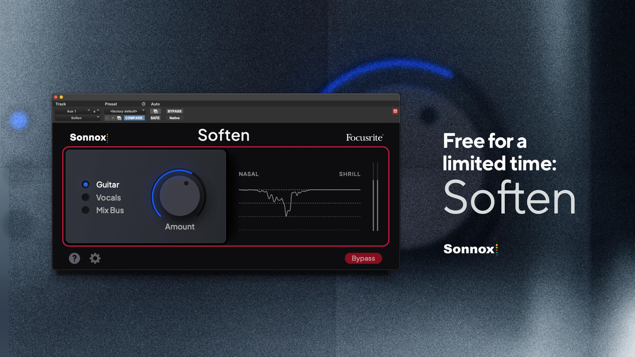 Plugin for softening vocals, guitars, and mixes Plugin for softening vocals, guitars, and mixes