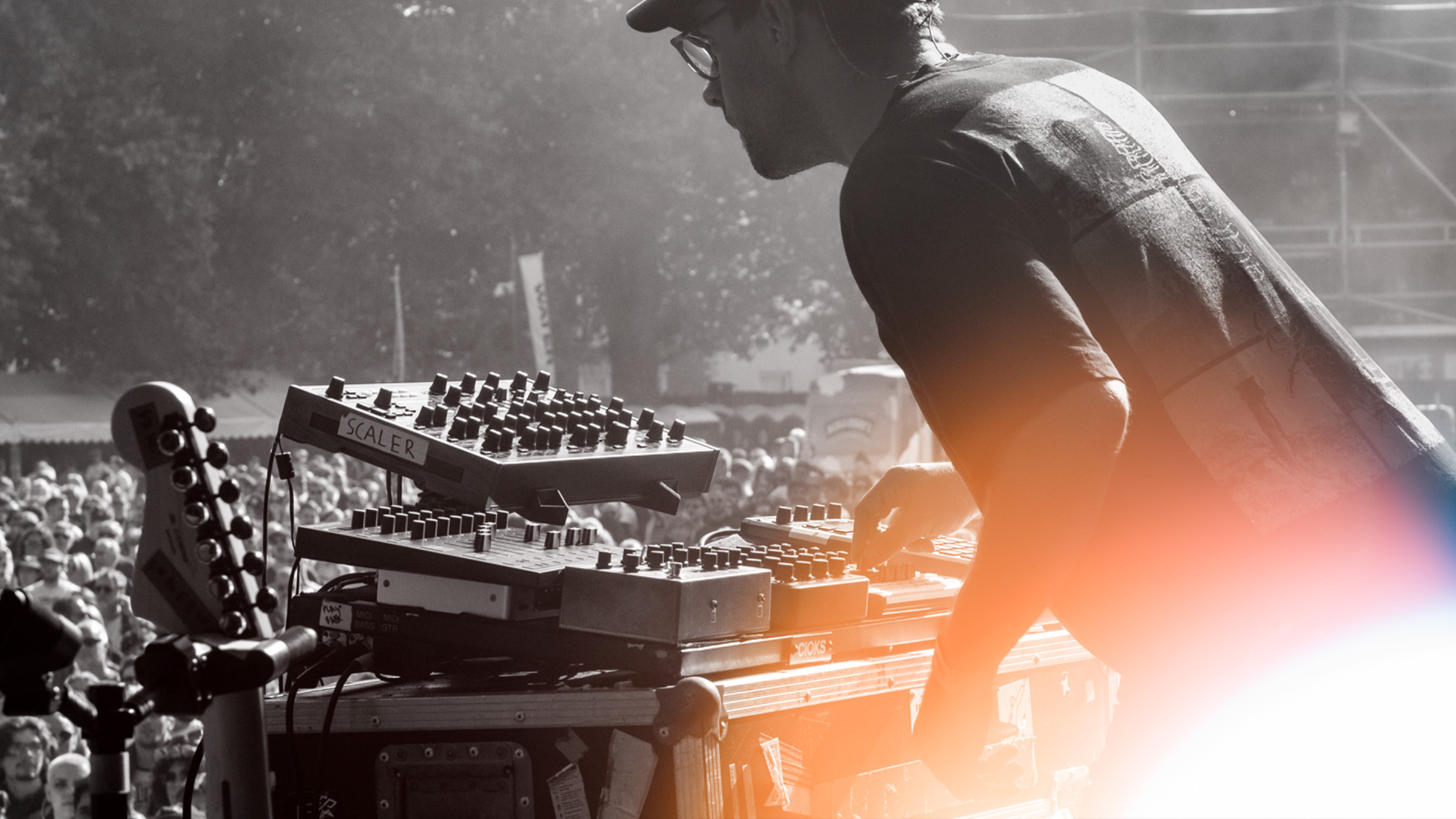 Alex at his Novation-equipped workstation. 